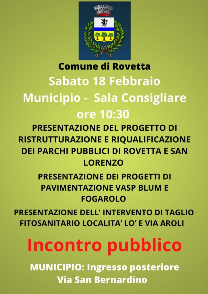 Locandina Incontro Comune Rovetta