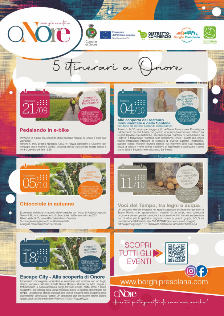 Locandina 5 itinerari Onore